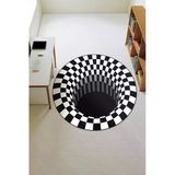 3D Modern Desenli Yuvarlak Dijital Baskı Kaymaz Tabanlı Halı H0336 Renkli 80 X 80