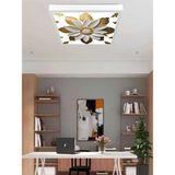 3D Papatya LED Avize, Salon Avize Modelleri, 60X60 Kare Estetik Görünüm, 60WATT Güçlü Işık Doğal LED - Beyaz
