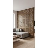3D Parametrik Ahşap Panel Bölme Duvar - Dekoratif Oda Ayırıcı Seperatör 4 Adet - 35x35
