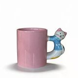 3D Pembe Kupa Kedi Kulplu 410 Ml