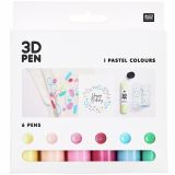 3D Pen - Set Pastell, 6 x 27ml