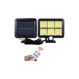 3D Sepetim 120 Cob LED Solar Panelli 3 Modlu Duvar Lambası Uzaktan Kumandalı