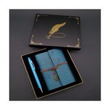 3D Sepetim Metal Kalem ve Mavi Deri Defter
