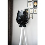 3d Sergi İ Lambader - Tripod Lambader - Dekoratif Ahşap Lambader Siyah