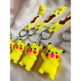 3D Silikon Lüks Gülen Pokemon Pikachu Anahtarlık Oyuncak