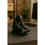 3D Siyah Goril Figürlü Dekoratif Telefon, Tablet Standı, Kalem Tutucu Heykel, Masaüstü Organizer Siyah 12 x 12