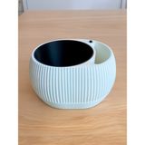 3D Snaxx Çizgili Dekoratif Saksı – Otomatik Sulama Özellikli Modern Bitki Saksısı - Beyaz