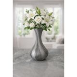 3D Tasarım Dekoratif Vazo 21 Cm Siyah, Beyaz, Bej, Gümüş Gri, Zeytin Yeşili, Kemik Beyazı, Kırmızı (Gümüş Gri)