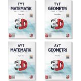 3D Yayınları 2022 TYT AYT Matematik Geometri Soru Bankası Seti (4 Kitap)