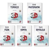 3D Yayınları 2022 TYT Türkçe Matematik Fizik Kimya Biyoloji Soru Bankası Seti (5 Kitap)