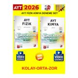 3D Yayınları 2026 Ayt Simülasyon Fizik-Kimya Sayısal Deneme Kitabı Seti 2 Kitap+Android Kalem