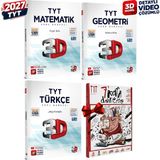 3D Yayınları 2027 Tyt 3D Türkçe-Matematik-Geometri Detaylı Video Çözümlü Soru Bankası Seti
