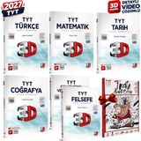 3D Yayınları 2027 Tyt 3D Türkçe-Matematik-Tarih-Coğrafya-Felsefe-Din Detaylı Video Çözümlü Soru Bankası Seti