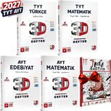 3D Yayınları 2027 Tyt-Ayt 3D Türkçe(Türk Dili ve Edebiyatı)-Matematik Video Destekli Defter Seti