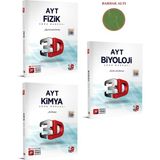 3D Yayınları AYT Soru Bankası Fizik - Kimya - Biyoloji Set 3 Kitap