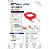 3D Yazıcı Hotend Rezistansı 24V 40W – Ekstruder Isıtıcı Eleman - 1 Adet