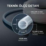 3D Yazıcı Için Hassas Dyzer Ptfe Filament Kılavuz Hortumu (1.75MM Filament Uyumlu) - 9 METRE