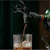 3D Yazıcı Tasarım Geyik Figürlü Şişe Dökücü Ve Tıpası - Dekoratif Bar Aksesuarı