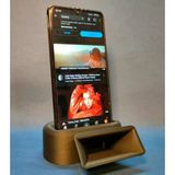 3D Yazıcı Tasarımı Gramofon Esintili Akustik Telefon Standı Ve Ses Yükseltici