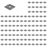 3D24, 100x, adaptör plakası, 40x40, çinko basınçlı döküm, toz boyalı | Alüminyum renginde; 40 x 40 mm; somun 10; Tip B; ızgara ölçüsü 45 mm; vidalanabilir; ağırlık 3200 g