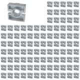 3D24, 100x, plaka bağlantısı, 45x45x13, çinko basınçlı döküm, toz boyalı | Alüminyum renginde; 45x45x13 mm; Somun 10; Tip B; Izgara ölçüsü 45 mm; M6 vida ile vidalanabilir; Ağırlık 8900 g