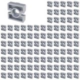 3D24, 100x, plaka bağlantısı, 45x45x13, çinko döküm, parlak, alüminyum | 45 x 45 x 13 mm; Somun 10; Tip B; Izgara ölçüsü 45 mm; M6 vida ile vidalanabilir; Ağırlık 8900 g