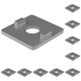 3D24, 10x, adaptör plakası, 40x40, çinko basınçlı döküm, toz boyalı | Alüminyum renginde; 40 x 40 mm; somun 10; Tip B; ızgara ölçüsü 44 mm; vidalanabilir; ağırlık 320 g
