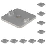 3D24, 10x, adaptör plakası, 40x40, çinko basınçlı döküm, toz boyalı | Alüminyum renginde; 40 x 40 mm; somun 8; Tip I; ızgara ölçüsü 41 mm; vidalanabilir; ağırlık 340 g