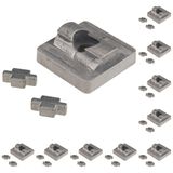 3D24, 10x, adaptör plakası, 40x40x16, alüminyum döküm, parlak, alüminyum | 40 x 40 x 16 mm; Tip B; Izgara ölçüsü 40 mm; Ağırlık 290 g