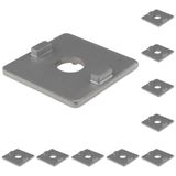 3D24, 10x, adaptör plakası, 45x45, çinko basınçlı döküm, toz boyalı | Alüminyum renginde; 45 x 45 mm; somun 10; Tip B; ızgara ölçüsü 46 mm; vidalanabilir; ağırlık 380 g