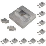 3D24, 10x, adaptör plakası, 45x45x16, alüminyum döküm, parlak, alüminyum | 45 x 45 x 16 mm; Tip B; Izgara ölçüsü 45 mm; Ağırlık 330 g