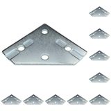 3D24, 10x, bağlantı plakası, 100x100x4, çelik, galvanizli | 100x100x4 mm; Somun 10; Tip I / B; vidalanabilir; Ağırlık 2210 g