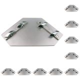 3D24, 10x, bağlantı plakası, 119x119x10, alüminyum döküm | Toz boyalı; alüminyum renginde; 119 x 119 x 10 mm; somun 8; Tip I; ızgara ölçüsü 40 mm; vidalanabilir; ağırlık 3320 g