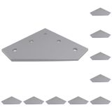 3D24, 10x, bağlantı plakası, 133x133x6, alüminyum, eloksallı, alüminyum | 133 x 133 x 6 mm; Somun 10; Tip I / B; Izgara ölçüsü 135 / 135; M8 vida ile vidalanabilir; Ağırlık 2150 g