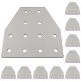 3D24, 10x, bağlantı plakası, 156x156x6, alüminyum, eloksallı, alüminyum | 156 x 156 x 6 mm; Somun 8; Tip I / B; Izgara ölçüsü 160 / 160; M8 vida ile vidalanabilir; Ağırlık 3300 g