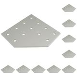 3D24, 10x, bağlantı plakası, 158x158x6, alüminyum, eloksallı, alüminyum | 158 x 158 x 6 mm; Somun 8; Tip I / B; Izgara ölçüsü 160 / 160; M8 vida ile vidalanabilir; Ağırlık 3400 g