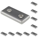 3D24, 10x, bağlantı plakası, 38x18x4, alüminyum, eloksallı, alüminyum | 38 x 18 x 4 mm; Somun 5; Tip I / B; Izgara ölçüsü 20 / 40; M5 vida ile vidalanabilir; Ağırlık 70 g