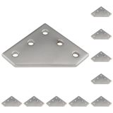 3D24, 10x, bağlantı plakası, 59x59x4, alüminyum, eloksallı, alüminyum | 59 x 59 x 4 mm; Somun 5; Tip I / B; Izgara ölçüsü 60 / 60; M5 vida ile vidalanabilir; Ağırlık 270 g