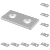 3D24, 10x, bağlantı plakası, 60x30x3, çelik, toz boyalı, alüminyum renginde | 60 x 30 x 3 mm; Tip I / B; ızgara ölçüsü 30 mm; vidalanabilir; ağırlık 370 g