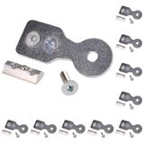 3D24, 10x, bağlantı plakası, 75x50x4, çelik, galvanizli | 75 x 50 x 4 mm; Somun 6; Tip I; Izgara ölçüsü D30 mm; vidalanabilir; 90°; Ağırlık 710 g