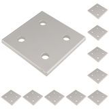 3D24, 10x, bağlantı plakası, 76x76x6, alüminyum, eloksallı, alüminyum | 76 x 76 x 6 mm; Somun 8; Tip I / B; Izgara ölçüsü 80 / 80; M8 vida ile vidalanabilir; Ağırlık 900 g