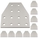 3D24, 10x, bağlantı plakası, 78x78x4, alüminyum, eloksallı, alüminyum | 78 x 78 x 4 mm; Somun 5; Tip I / B; Izgara ölçüsü 80 / 80; M5 vida ile vidalanabilir; Ağırlık 550 g