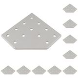 3D24, 10x, bağlantı plakası, 79x79x4, alüminyum, eloksallı, alüminyum | 79 x 79 x 4 mm; Somun 5; Tip I / B; Izgara ölçüsü 80 / 80; M5 vida ile vidalanabilir; Ağırlık 550 g