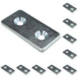 3D24, 10x, bağlantı plakası, 80x40x5, çelik, galvanizli | 80 x 40 x 5 mm; Tip I / B; ızgara ölçüsü 40 mm; vidalanabilir; ağırlık 1160 g