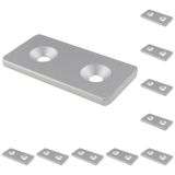 3D24, 10x, bağlantı plakası, 80x40x5, çelik, toz boyalı, alüminyum renginde | 80 x 40 x 5 mm; Tip I / B; ızgara ölçüsü 40 mm; vidalanabilir; ağırlık 1100 g