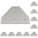 3D24, 10x, bağlantı plakası, 87x87x5, alüminyum, eloksallı, alüminyum | 87 x 87 x 5 mm; Somun 6; Tip I / B; Izgara ölçüsü 90 / 90; M6 vida ile vidalanabilir; Ağırlık 750 g