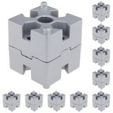3D24, 10x, plaka bağlantısı, 30x30x15, alüminyum döküm, toz boyalı | Alüminyum renginde; 30x30x15 mm; Somun 8; Tip B; Izgara ölçüsü 30 mm; M5 vida ile vidalanabilir; Ağırlık 200 g