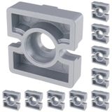 3D24, 10x, plaka bağlantısı, 45x45x13, çinko-basınçlı döküm, parlak | 45 x 45 x 13 mm; Somun 10; Tip B; Izgara ölçüsü 45 mm; M6 vida ile vidalanabilir; Ağırlık 890 g