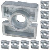3D24, 10x, plaka bağlantısı, 45x45x13, çinko basınçlı döküm, toz boyalı | Alüminyum renginde; 45x45x13 mm; Somun 10; Tip B; Izgara ölçüsü 45 mm; M6 vida ile vidalanabilir; Ağırlık 890 g