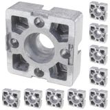 3D24, 10x, plaka bağlantısı, 45x45x15, alüminyum döküm, parlak, alüminyum | 45 x 45 x 15 mm; Somun 10; Tip B; Izgara ölçüsü 45 mm; M6 vida ile vidalanabilir; Ağırlık 500 g